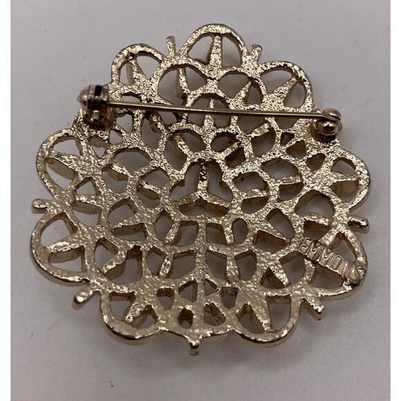Vintage Gold Tone Emmons Designer Signed Brooch Pin Classic Jewelry - Picture 2 of 4